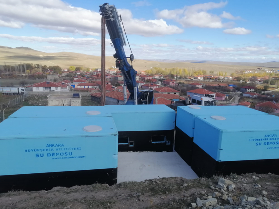 100 m3 Prefabrik Betonarme Su Deposu
