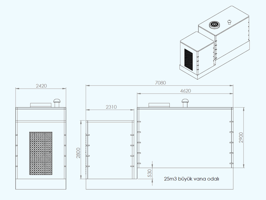 25 m3 Prefabrik Betonarme Su Deposu